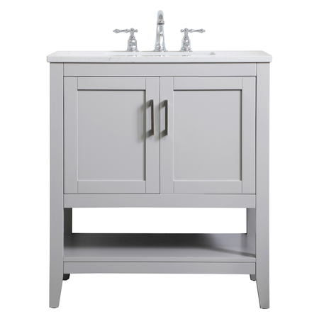 ELEGANT DECOR 30 Inch Single Bathroom Vanity In Grey VF16030GR